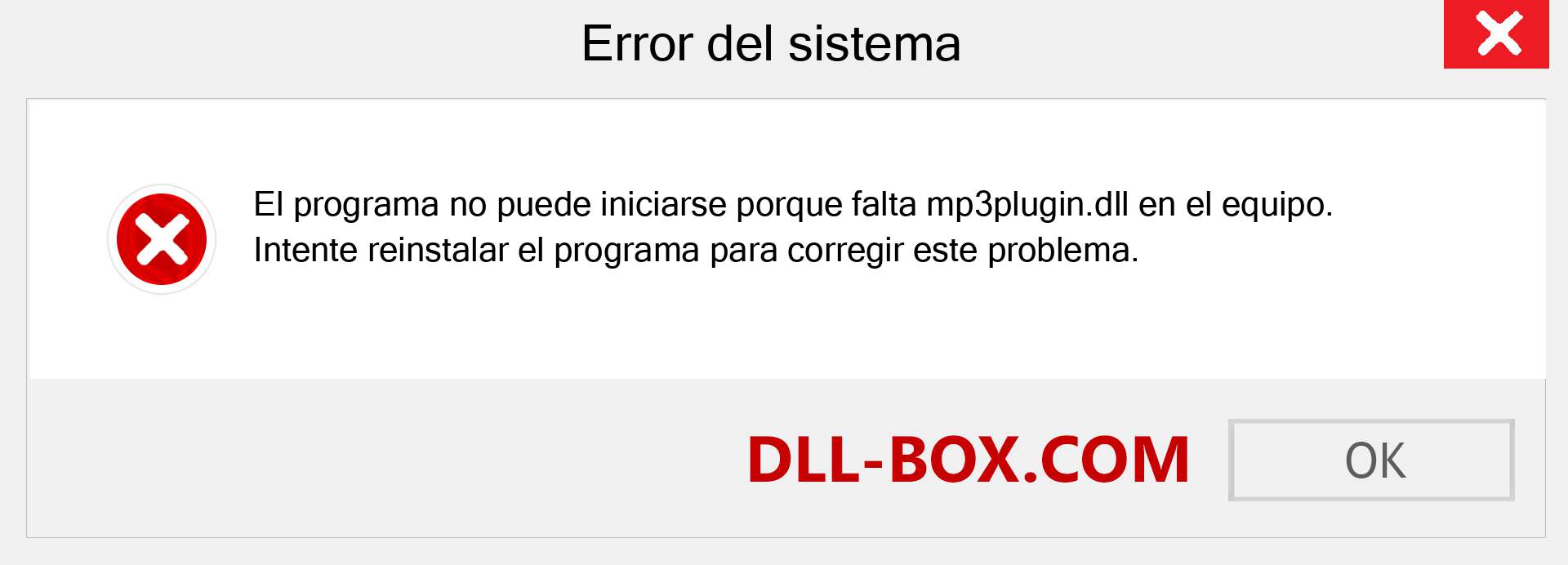 ¿Falta el archivo mp3plugin.dll ?. Descargar para Windows 7, 8, 10 - Corregir mp3plugin dll Missing Error en Windows, fotos, imágenes