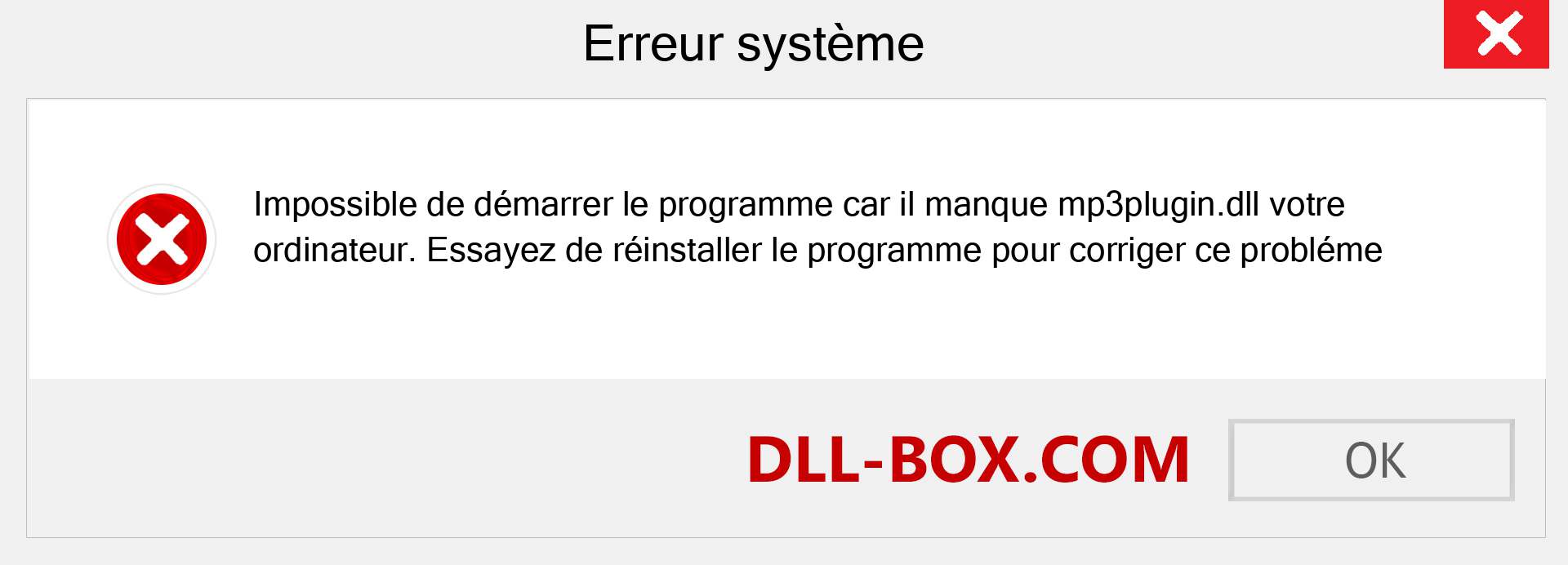 Le fichier mp3plugin.dll est manquant ?. Télécharger pour Windows 7, 8, 10 - Correction de l'erreur manquante mp3plugin dll sur Windows, photos, images